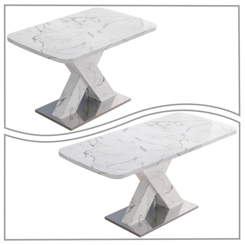 Elegant Stylish Stretchable Wooden Dining Table with Self-Storage Leaf