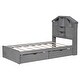 preview thumbnail 50 of 49, Storage Platform Bed Teens Single Bed Twin or Full Bed Frame with High Headboard and 5 Storage Shelves, Under-bed 2 Drawers