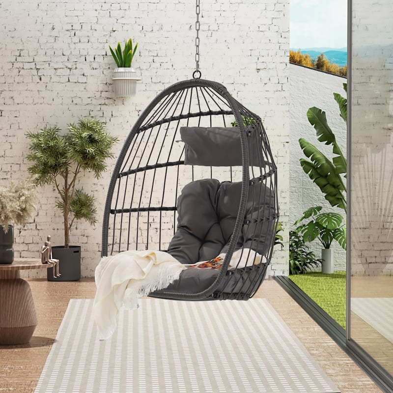 Outdoor Garden Rattan Egg Swing Chair Hanging Chair