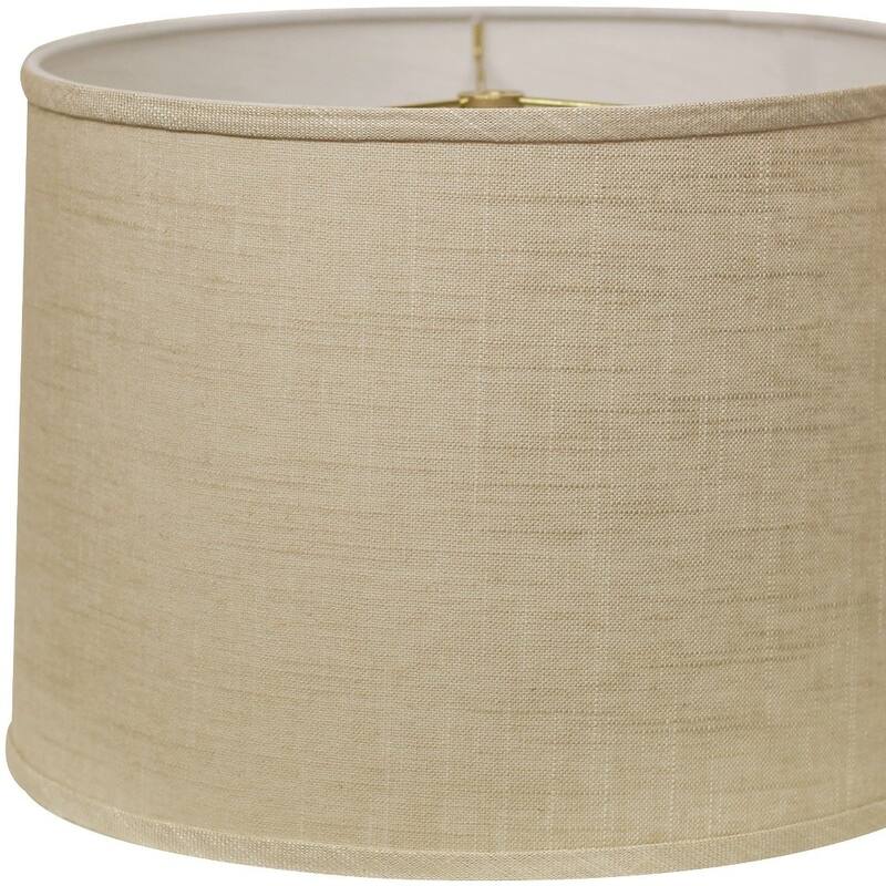 HomeRoots14" Light Wheat Throwback Drum Linen Lampshade - 14