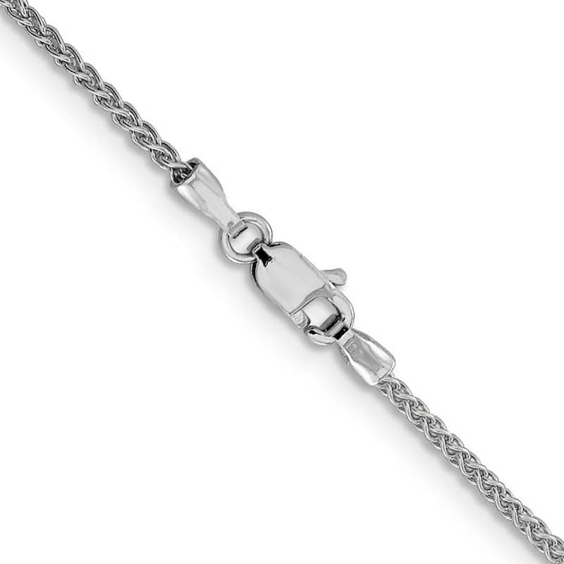 Curata 10k White Gold Solid 1.5mm Diamond-Cut Wheat Chain Necklace Options: 16 18 20