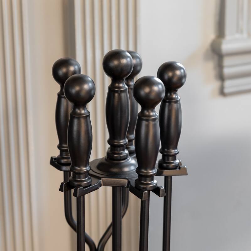Achla Designs Sutton Set of 4 Fireplace Tools, 30 Inch Tall
