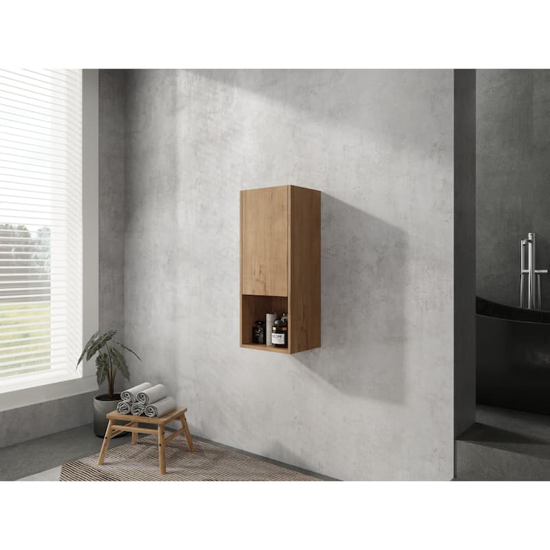 Modern Wall-Mounted Bathroom Side Cabinet with Soft Close Doors, Space-Saving Storage Cabinet Floating Cabinet