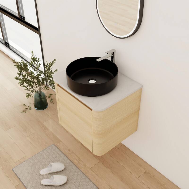 Bathroom Vanity With Sink In 24/30 Inch, Floating Bathroom Vanity With Soft Close Door