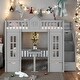preview thumbnail 21 of 37, Impression & Beautiful Full-Over-Full Bunk Bed with Changeable Table,Elegant Children Bed