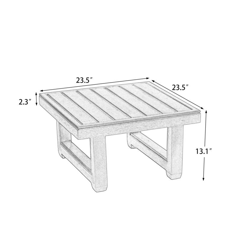 Square Teak Wood Outdoor Patio Side Table