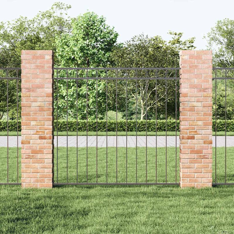 vidaXL Garden Fence Gray Steel