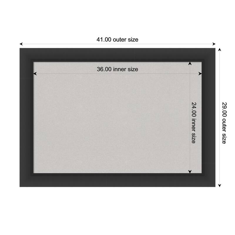 Sloped Black Framed Cork Board - Bulletin Board, Organization Board, Pin Board - Grey - 41 x 29 in
