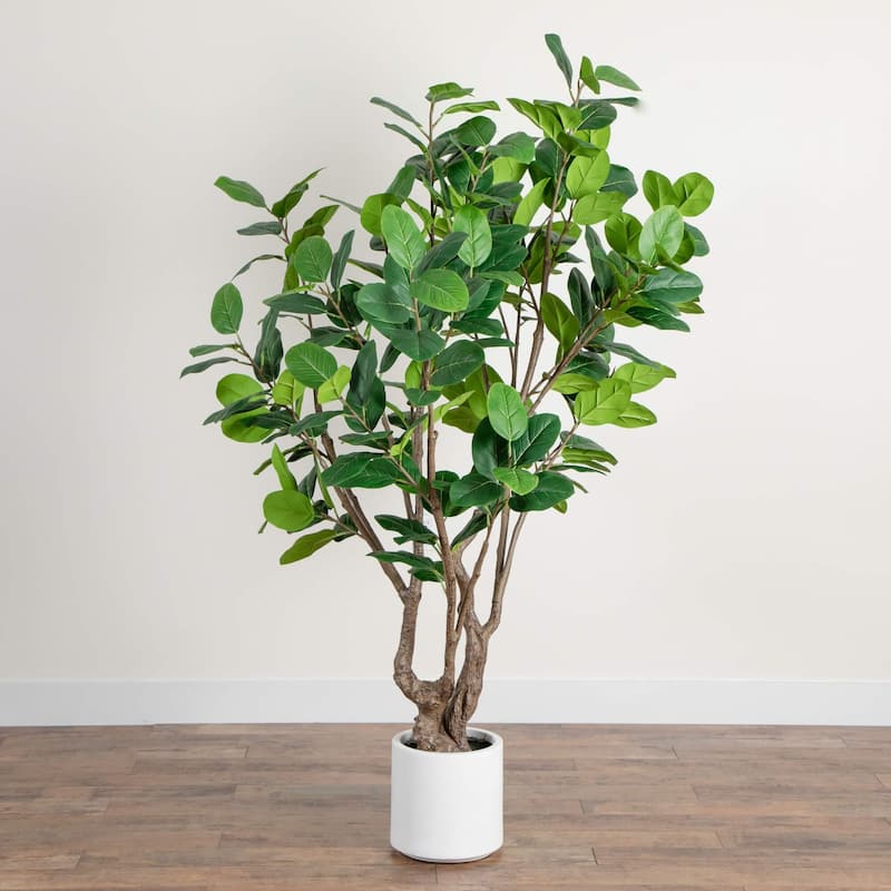 Audrey Ficus Leaf Artificial Potted Tree - 6'