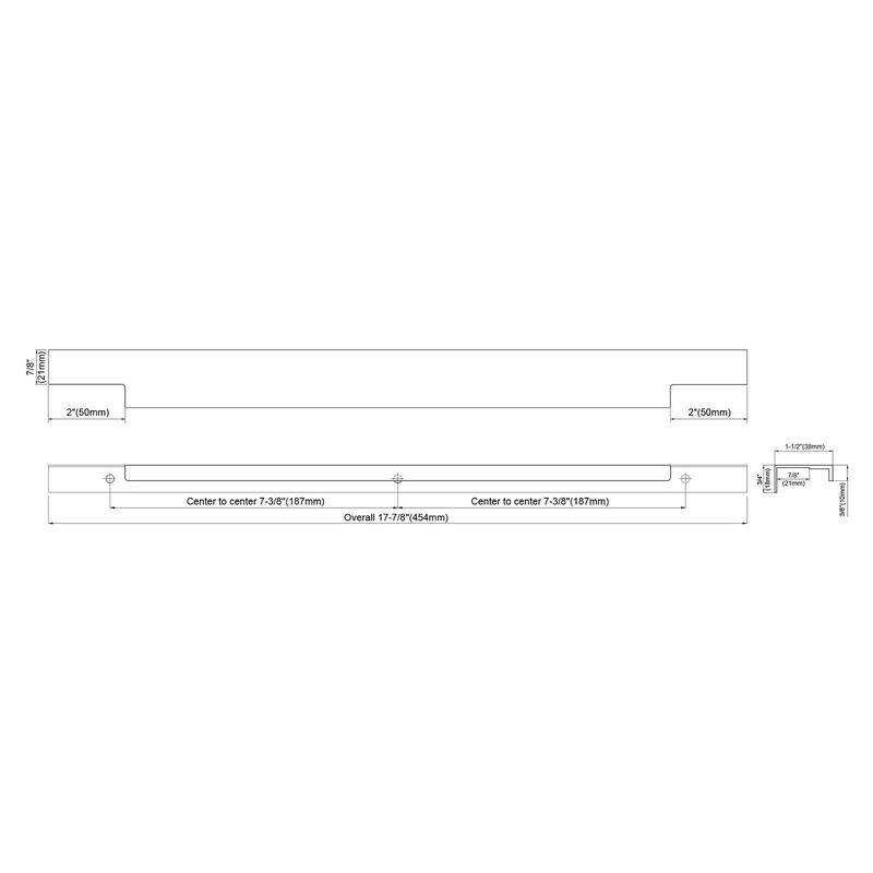 Dowell Series 3063 Handles (17.8", 7.375" CTC), 3 Pack
