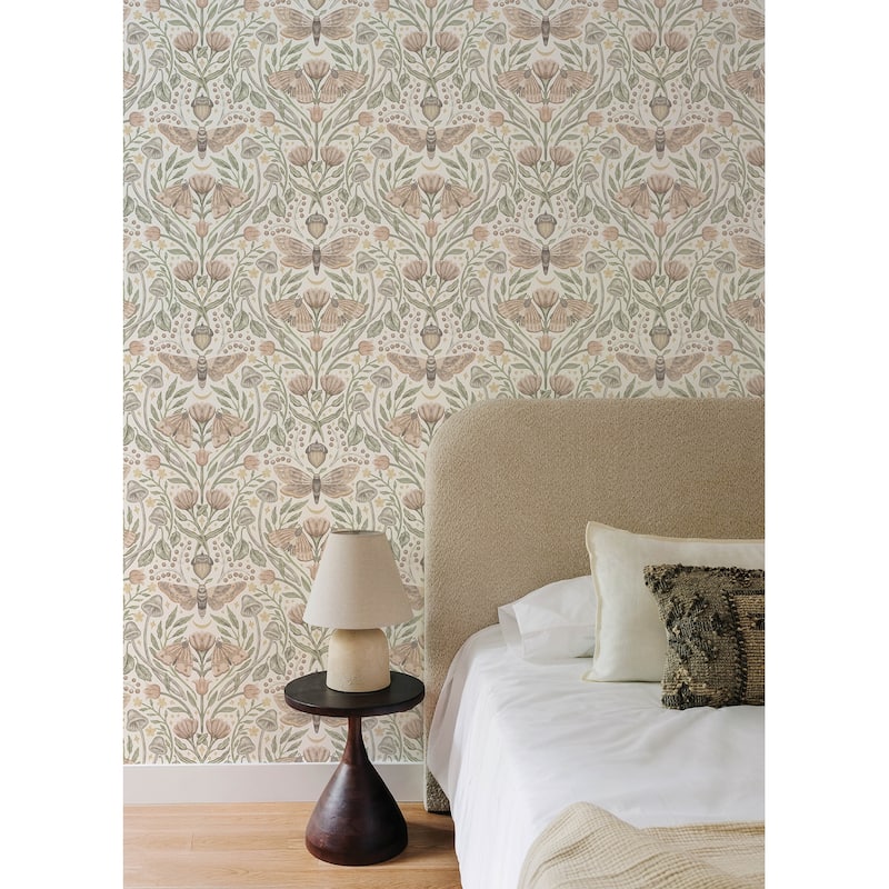 Chesapeake Mystic Moth Blush Forest Magic Wallpaper