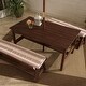 preview thumbnail 5 of 3, KidKraft Outdoor Wooden Table & Bench with Cushions and Umbrella, Espresso