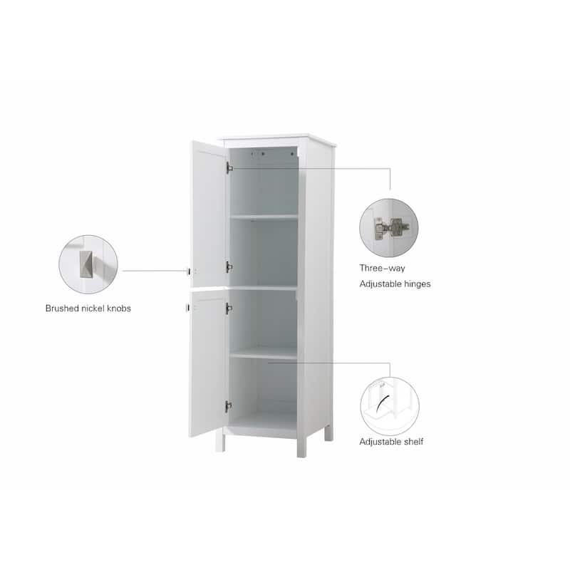 Indigo Home 20 Inch Bathroom Linen Storage Freestanding Cabinet - 20 x 22