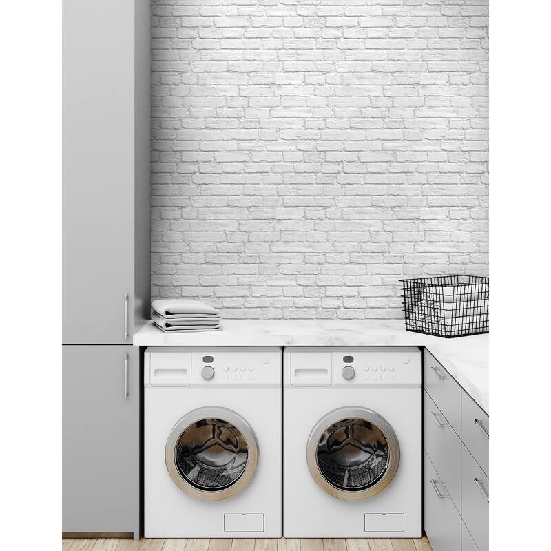 DuPont Tedlar Vintage Brick High Performance Vinyl Unpasted Wallpaper - 27 in. W x 27 ft. L