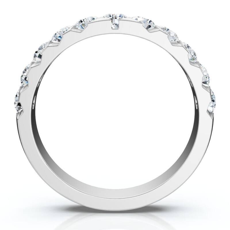 Bliss Diamond .85Ct Diamond Wedding Anniversary Stackable Wave Bezel Ring Gold or Platinum