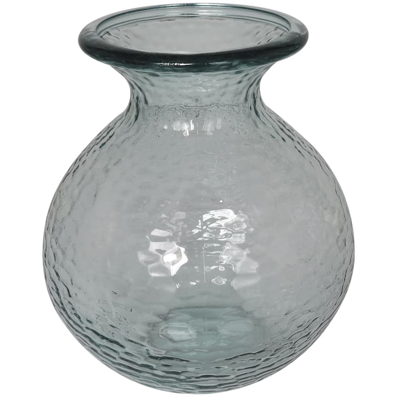 Recycled Glass Handmade Textured Decorative Vase - Clear - Roche River Decor - Clear