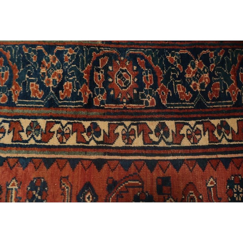 Hand Knotted Oriental 100% Wool Carpet Traditional Geometric Oranges & Rust Malayer Area Rug - 6' 3'' X 5' 1''