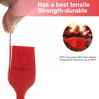 2pcs Silicone Basting Brush Non-stick Utensil Grilling Oil Marinades