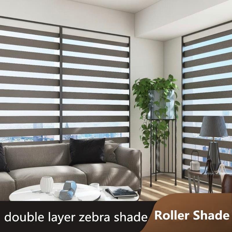 Roll Up Zebra Blinds Black / Grey - Modern - Voil Centre