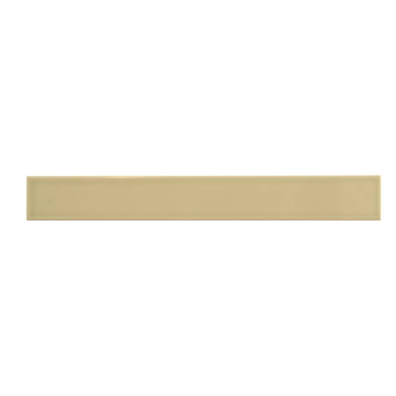 Apollo tile 2" x 16" Horizonte Glossy Soft Olive Ceramic Tile (10.76 sq ft/case) - 50 Pack