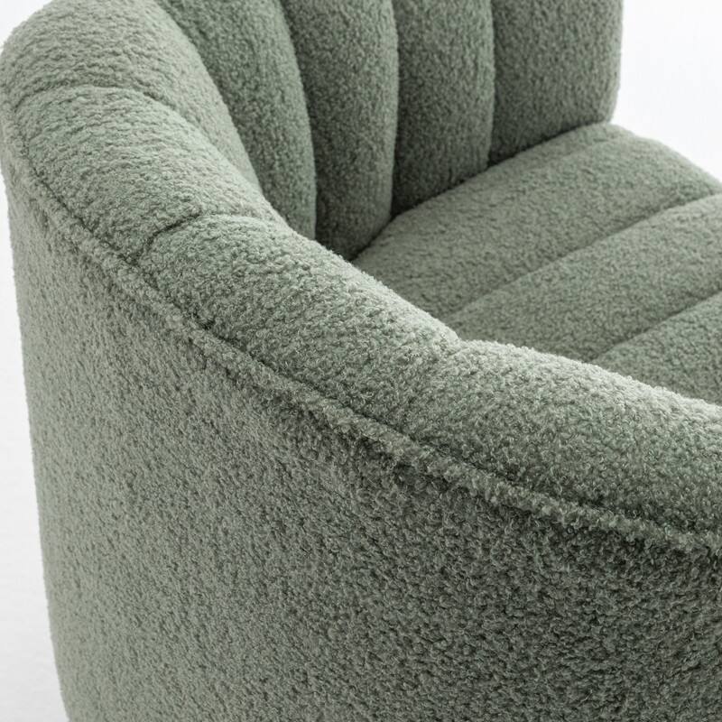 SEYNAR Modern Glam Velvet Upholstered Round Swivel Accent Barrel Chair