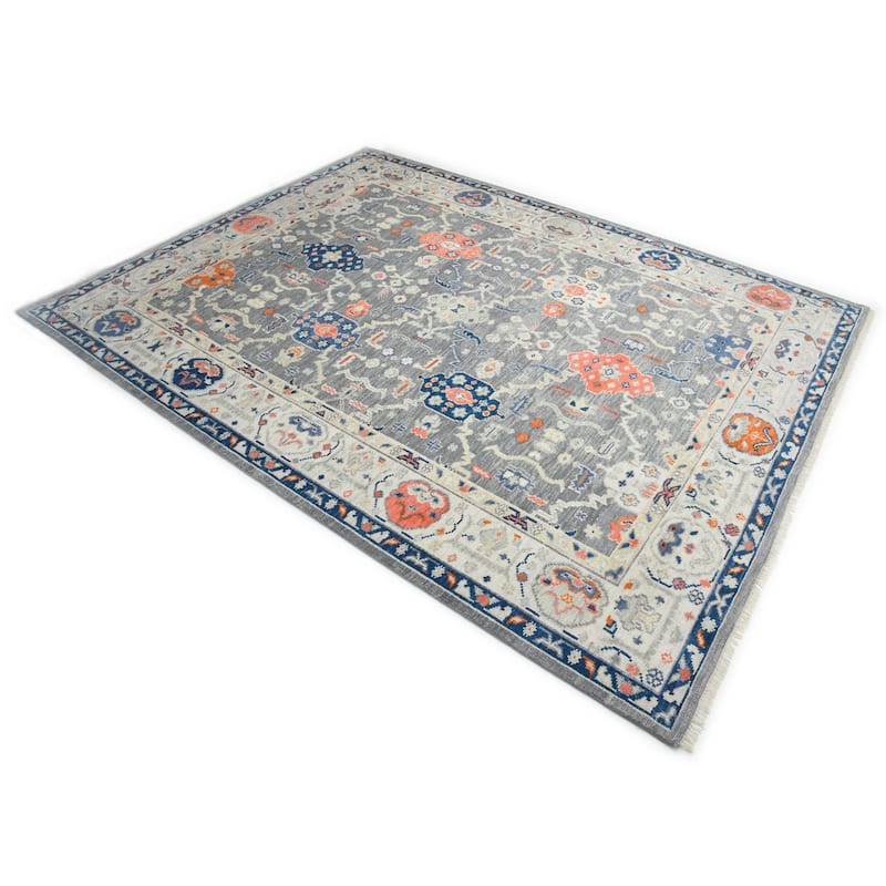 Contemporary Floral Light Gray Area Rug