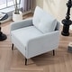 preview thumbnail 20 of 28, 23.6 Inch Seat Wide Chenille Accent Chair - Metal Black Legs Hold 300lbs