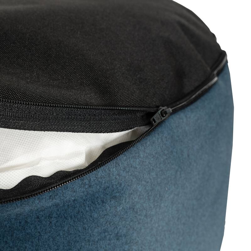Qiviut Blue Foot Pouf