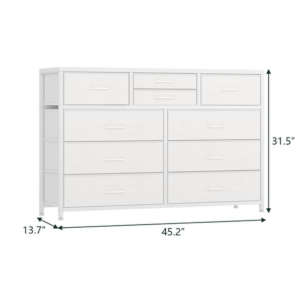 dimension image slide 2 of 5, Modern Dresser TV Stand with 10 Drawers - n/a