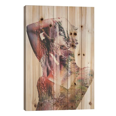 Wilderness Heart I Print On Wood by Andreas Lie - Multi-Color