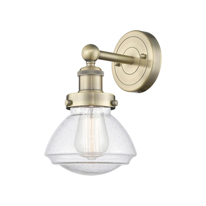 Innovations Lighting 616-1W-10-7 Olean Sconce Olean 10" Tall Wall - Antique Brass / Seedy