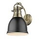 preview thumbnail 14 of 27, Golden Lighting Duncan Aged Brass 1-light Wall Sconce aged brass with matte black shade