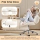 preview thumbnail 21 of 22, Armless Desk Chair Makeup Vanity Chair with Wheels and Adjustable Height Office Chair Criss Cross Cross-Legged Chair