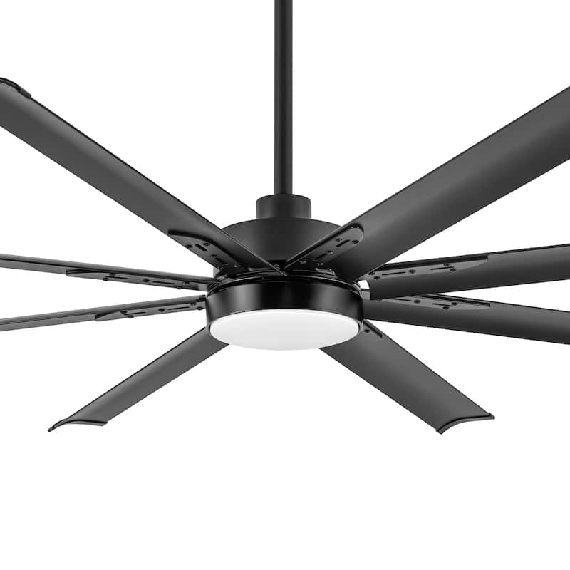 72-inch Black Integrated LED Ceiling Fan with Light and Remote (8- Aluminum Blades)