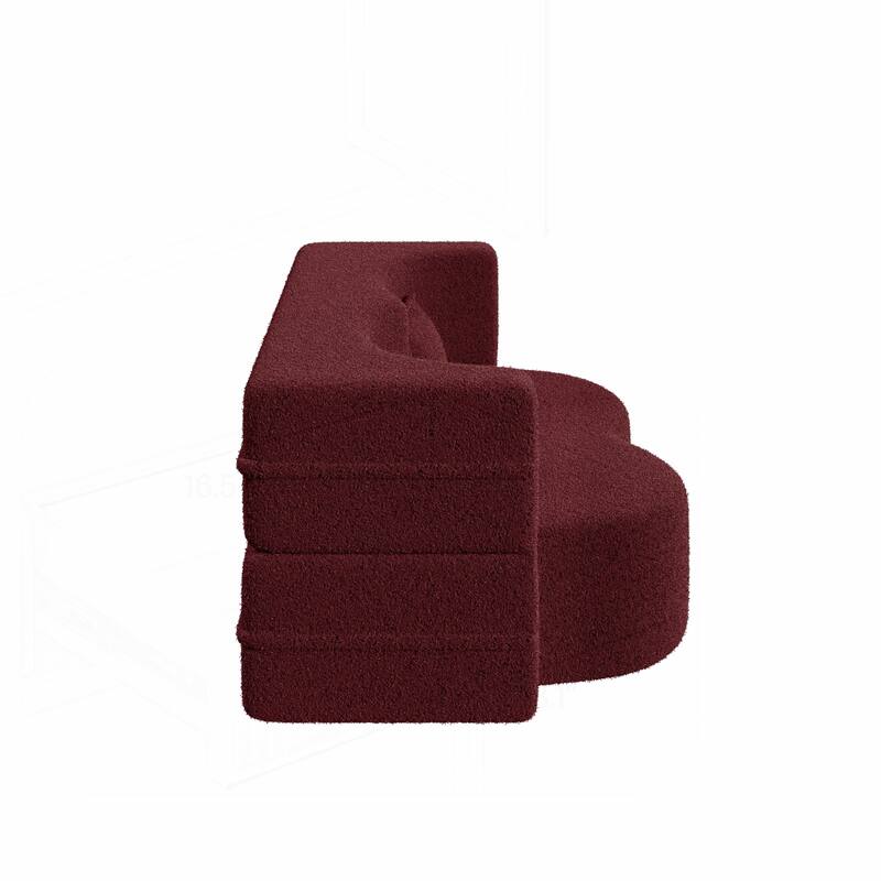 Versatile Convertible Foam Sofa Bed with Removable Cushions and Pillows