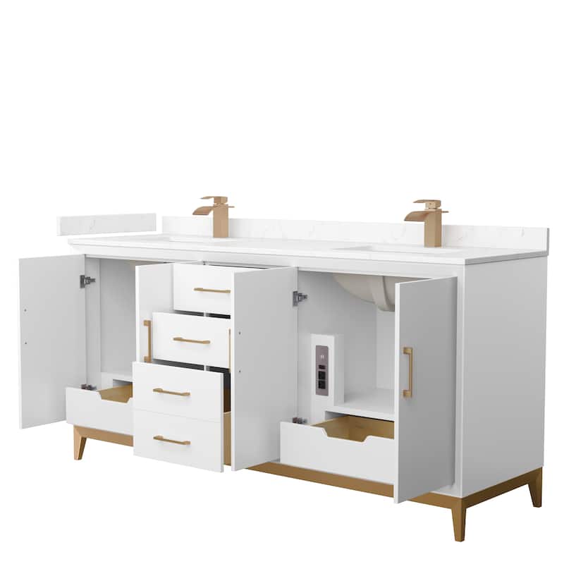 Amici Double Bathroom Vanity Set, Cultured Marble Top