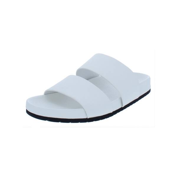 Shop Vince Womens Georgie Flat Sandals Leather Slide Overstock 26478041