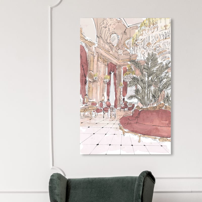 Wynwood Studio Fashion and Glam Grand Party Room Pink and Light Pink Modern & Contemporary Wall Art Canvas Print - 45 x 30