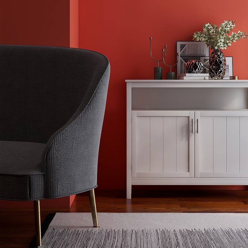 Living Room Wood Storage Cabinet with Doors and Shelves