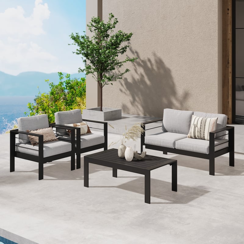 Royalcraft 4 Piece Aluminum Outdoor Patio Furniture Set