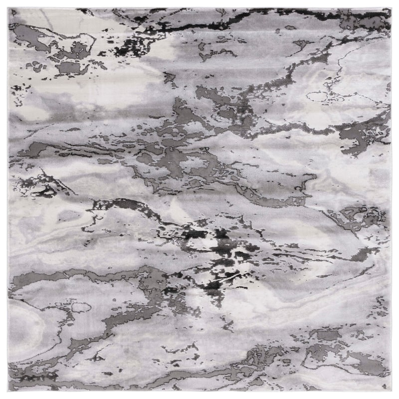 SAFAVIEH Craft Panajota Modern & Contemporary Rug - 6'7" Square - Grey/Dark Grey