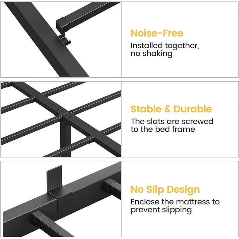 14 Inch Heavy Duty Metal Bed Frame,Stable Support for Up to 800 lbs