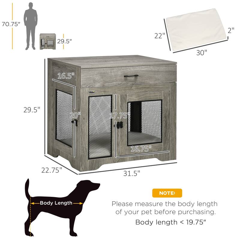 Modern Dog Crate with Soft Water-Resistant Cushion Dog House End Table Dog Room Dog Cage for Small Dogs