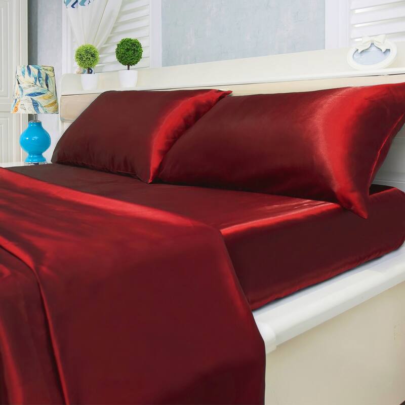 Satin Bed Sheet Set Ultra Soft 4-Piece