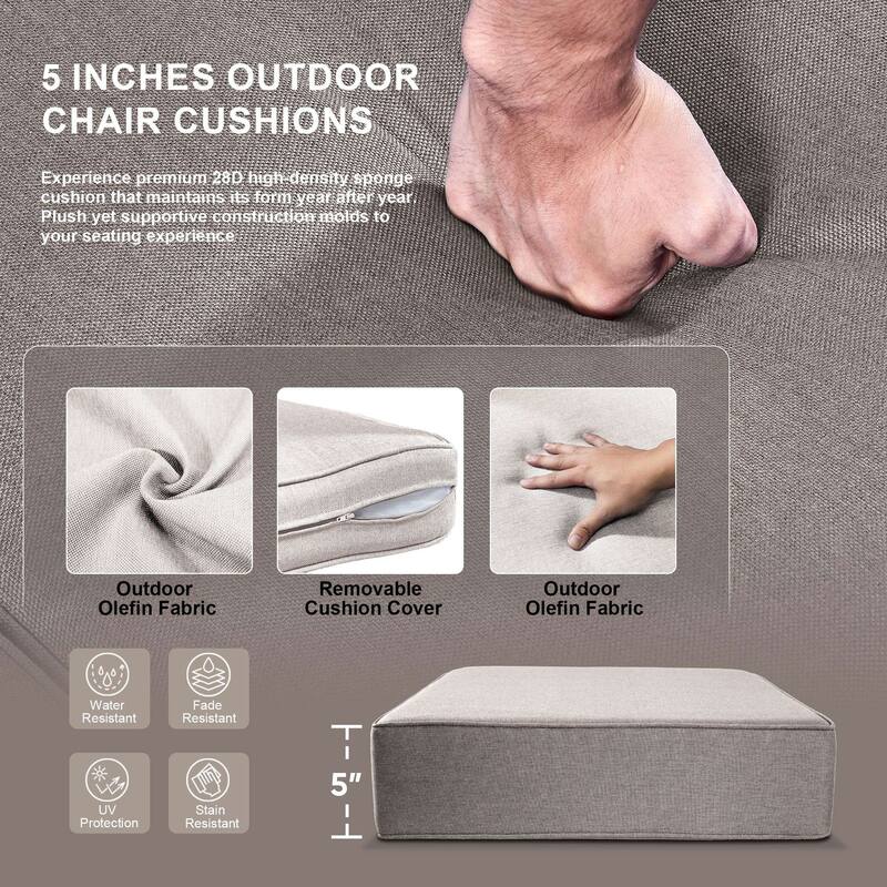 Pocassy Outdoor 43 In Fire Table with Swivel Chair Set