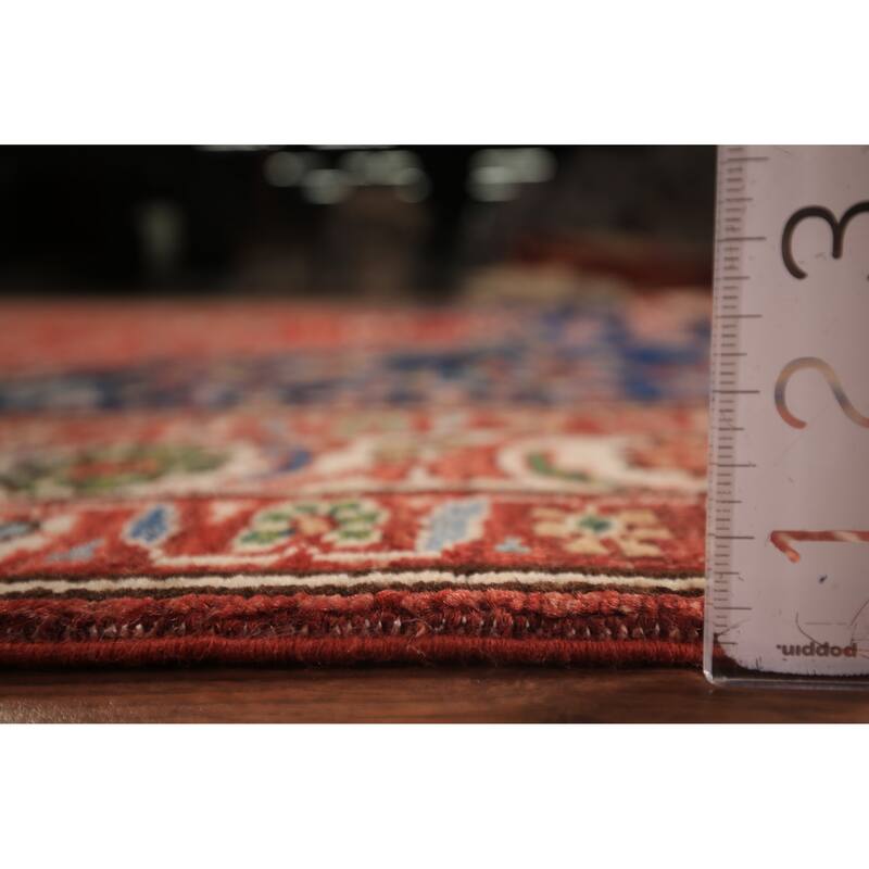 Tribal Geometric Yalameh Vegetable Dye Rug Hand-Knotted Wool Carpet - 9'0" x 11'6"