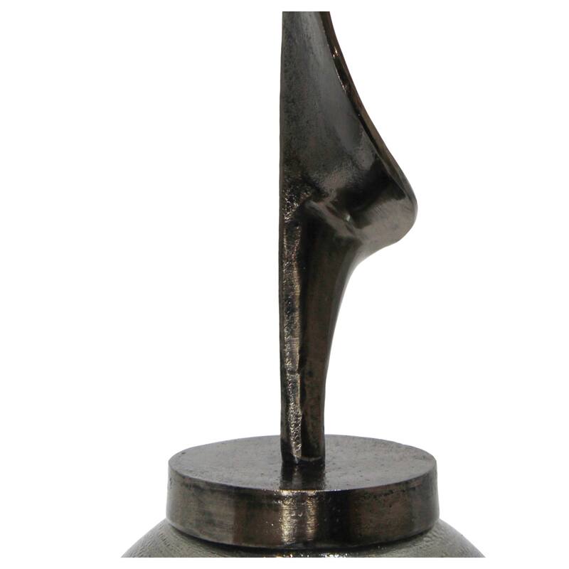 Sophisticated Glass Table Vase with Metal Topper - Gunmetal & Metallic