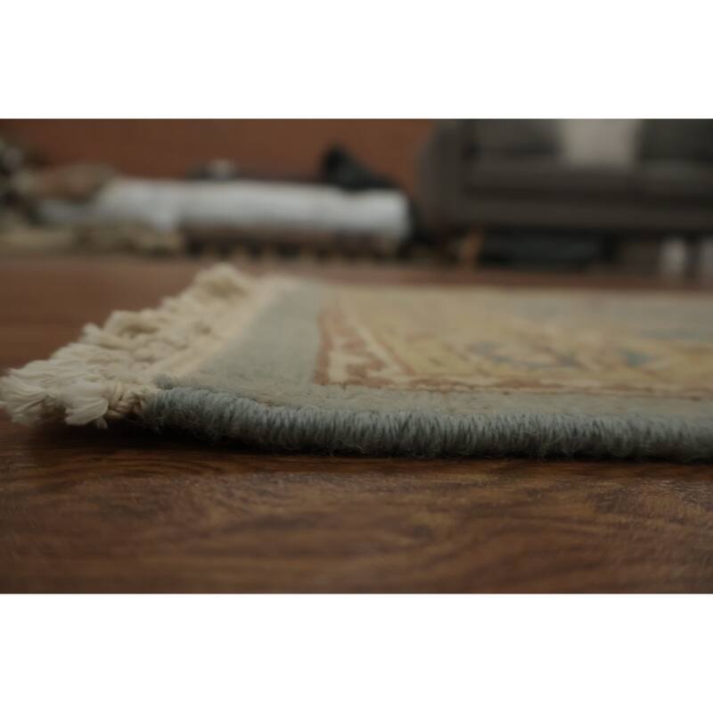 Hand Knotted Oriental 100% Wool Carpet Traditional All-Over Navy Blue & Blues Ziegler Area Rug - 4' 0'' X 2' 0''