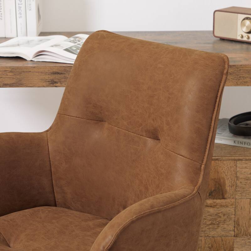 Art Leon Swivel Wood Accent Arm Chair