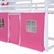 preview thumbnail 12 of 13, Twin Size Bunk Wood House Bed with Elegant Windows, Sills and Tent, Blue+White